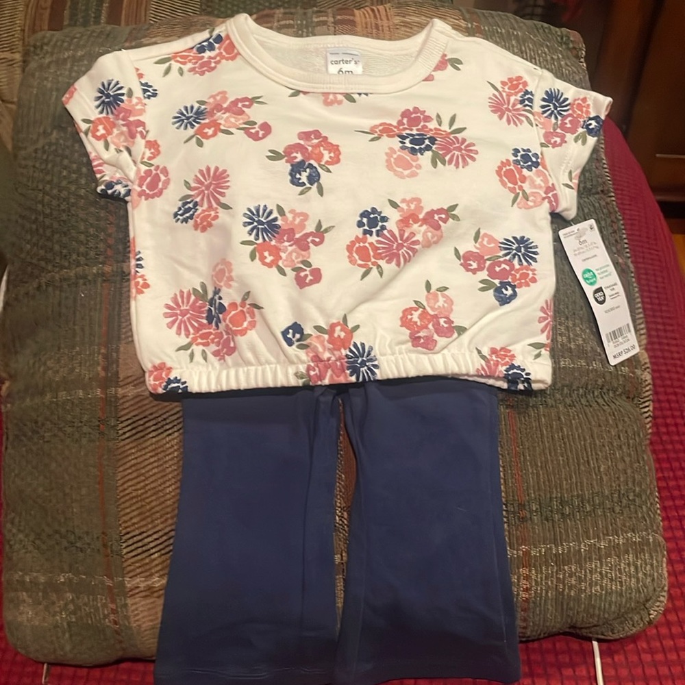 Carter's Floral Jersey Tee & Flare Leggings Set